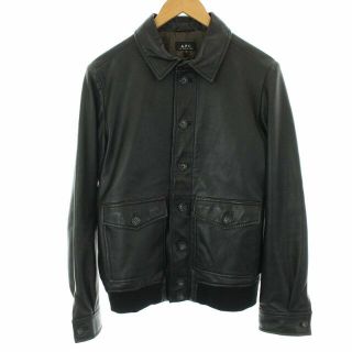 アーペーセー(A.P.C)のアーペーセー 革ジャン レザージャケット アウター ラムレザー XS 黒(ブルゾン)