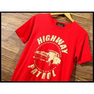 ドレストリップ(Drestrip)のドレストリップ HIGHWAY PATROL サークル ロゴ Tシャツ 赤 1(Tシャツ/カットソー(半袖/袖なし))