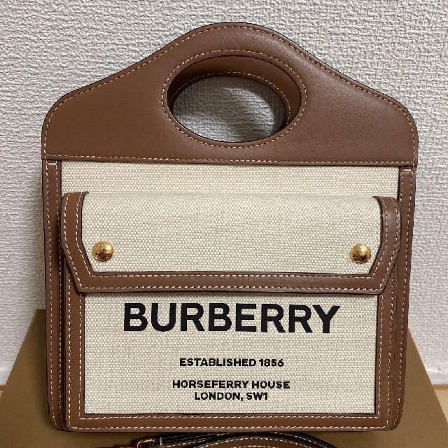 バッグ BURBERRY Burberry ミニツートン キャンバスレザー ポケットバッグの通販 by シゲノリ 's  shop｜バーバリーならラクマ ブランド