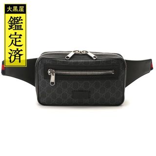 グッチ(Gucci)のグッチ ボディバッグ GGスプリーム ブラック PVC/カーフ【434】(ボディーバッグ)