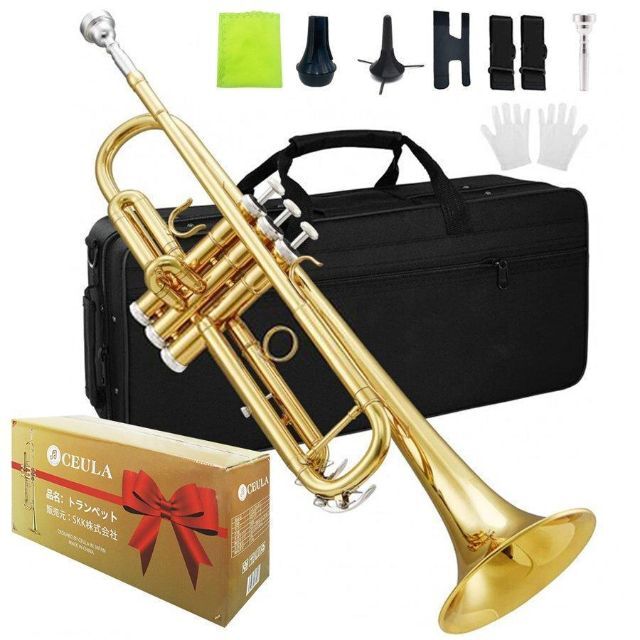 トランペット Bb調 Trumpet 初心者 清潔アクセサリー付-