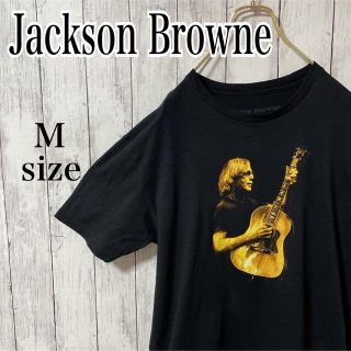 US古着 ジャクソンブラウン プリント ツアー バンドTシャツ Mサイズ 黒(Tシャツ/カットソー(半袖/袖なし))