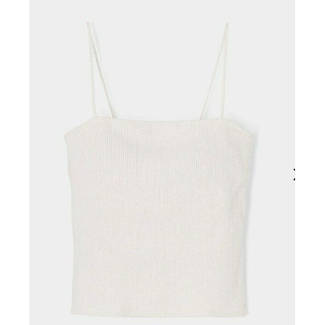 moussy(マウジー)のSQUARE RIB CAMI トップス white レディースのトップス(キャミソール)の商品写真