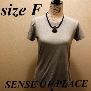 センスオブプレイスバイアーバンリサーチ(SENSE OF PLACE by URBAN RESEARCH)の★センスオブプレイスアーバンリサーチ★シンプルグレーTシャツ★シンプルコーデ★F(Tシャツ(半袖/袖なし))