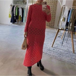 アメリヴィンテージ(Ameri VINTAGE)のCROCHET RAGLAN LONG DRESS(ロングワンピース/マキシワンピース)