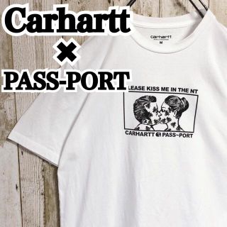 カーハート(carhartt)のカーハート パスポート コラボ 表記M 着用感L 袖ロゴ刺繍 Tシャツ(Tシャツ/カットソー(半袖/袖なし))