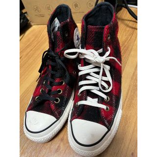 コンバース(CONVERSE)のConverse コンバース 赤チェック ハイ スニーカー(スニーカー)