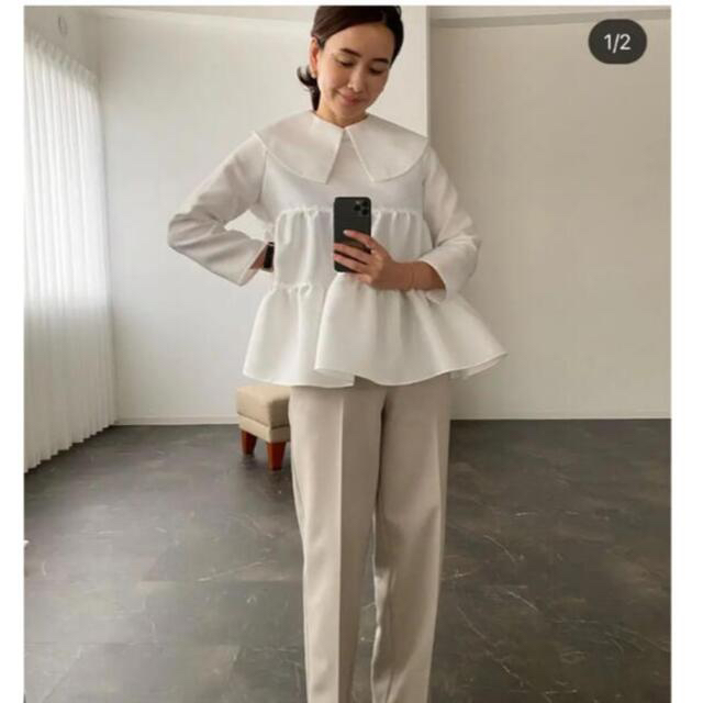 OHGA GATHER BLOUSE ギャザーブラウス ホワイト OHGA GATHER BLOUSE ギャザーブラウス ホワイト