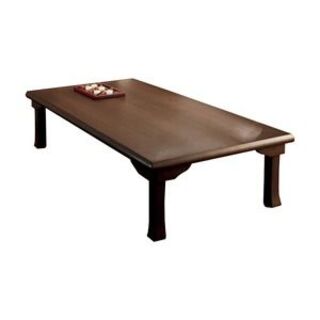 簡単折りたたみ座卓/ローテーブル 【3： 幅150cm】木製 ダークブラウン(ローテーブル)