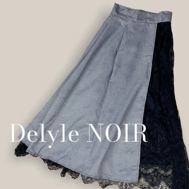 Delyle NOIR(デイライルノアール)の【人気◎】　デイライルノアール　とろみ　レースラップスカート　巻きスカ  千鳥柄 レディースのスカート(ロングスカート)の商品写真