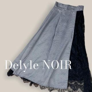 デイライルノアール(Delyle NOIR)の【人気◎】　デイライルノアール　とろみ　レースラップスカート　巻きスカ  千鳥柄(ロングスカート)