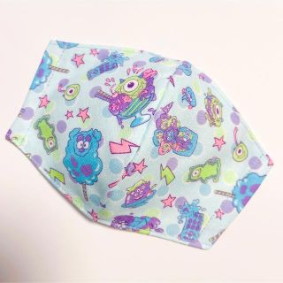 25-2 モンスタースイーツ　ブルー　子供M   ハンドメイド(外出用品)