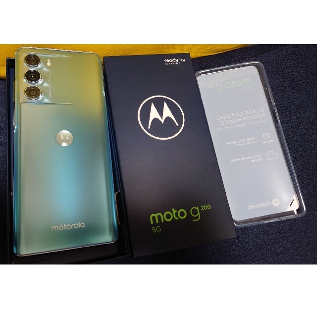 Motorola(モトローラ)のMotorola moto g200 UK版 green 8/128 スマホ/家電/カメラのスマートフォン/携帯電話(スマートフォン本体)の商品写真