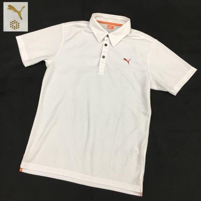 PUMA ゴルフウェア 半袖ポロシャツ 刺繍ロゴ メンズ サイズL 白