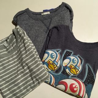 オールドネイビー(Old Navy)の【中古品】guトレーナー140&ユニクロボーダー140&アングリーバード140(Tシャツ/カットソー)