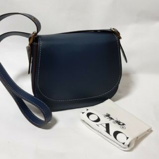 コーチ(COACH) 本革 ショルダーバッグ(レディース)(ブルー・ネイビー ...