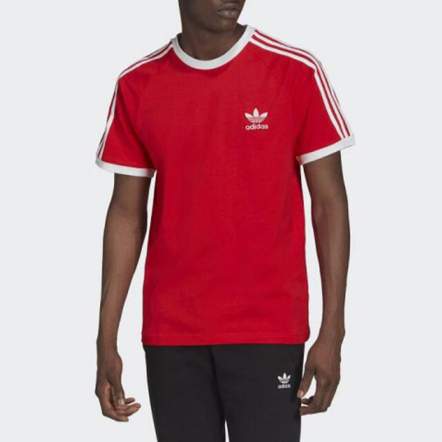 adidas(アディダス)の新品★アディダス 3ストライプ 半袖Tシャツ レッド/S メンズのトップス(Tシャツ/カットソー(半袖/袖なし))の商品写真