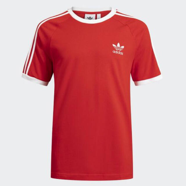 adidas(アディダス)の新品★アディダス 3ストライプ 半袖Tシャツ レッド/S メンズのトップス(Tシャツ/カットソー(半袖/袖なし))の商品写真