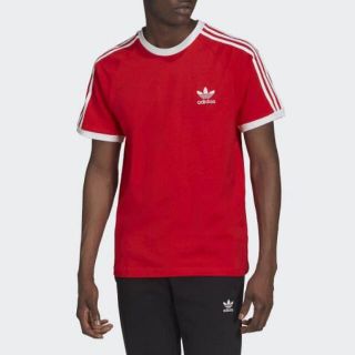 アディダス(adidas)の新品★アディダス 3ストライプ 半袖Tシャツ レッド/S(Tシャツ/カットソー(半袖/袖なし))