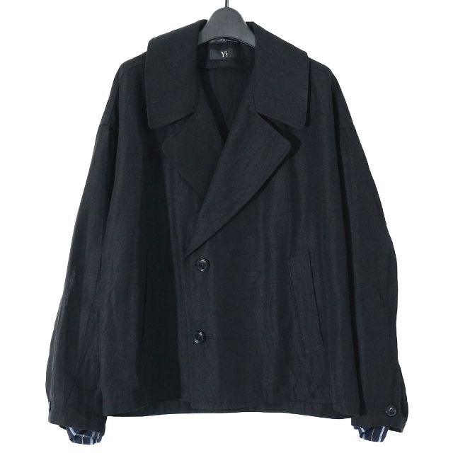 Yohji Yamamoto(ヨウジヤマモト)のワイズ ヨウジヤマモト 18SS レイヤードスリーブダブルブレストジャケット レディースのジャケット/アウター(テーラードジャケット)の商品写真