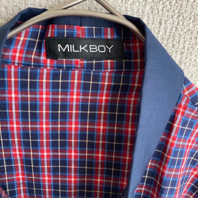 MILKBOY(ミルクボーイ)のMILK BOY 七分袖　チェック　シャツ　ミルクボーイ　リボン メンズのトップス(シャツ)の商品写真
