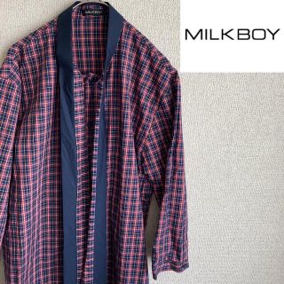 ミルクボーイ(MILKBOY)のMILK BOY 七分袖　チェック　シャツ　ミルクボーイ　リボン(シャツ)