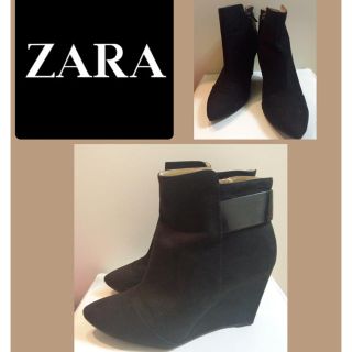 ザラ(ZARA)のザラ♡ブラックスエード ショートブーツ♡(ブーツ)