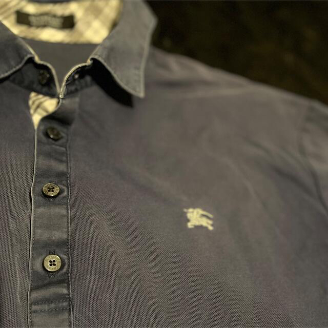 BURBERRY BLACK LABEL(バーバリーブラックレーベル)のバーバリーブラックレーベル ポロシャツ ブラック Lサイズ メンズのトップス(ポロシャツ)の商品写真