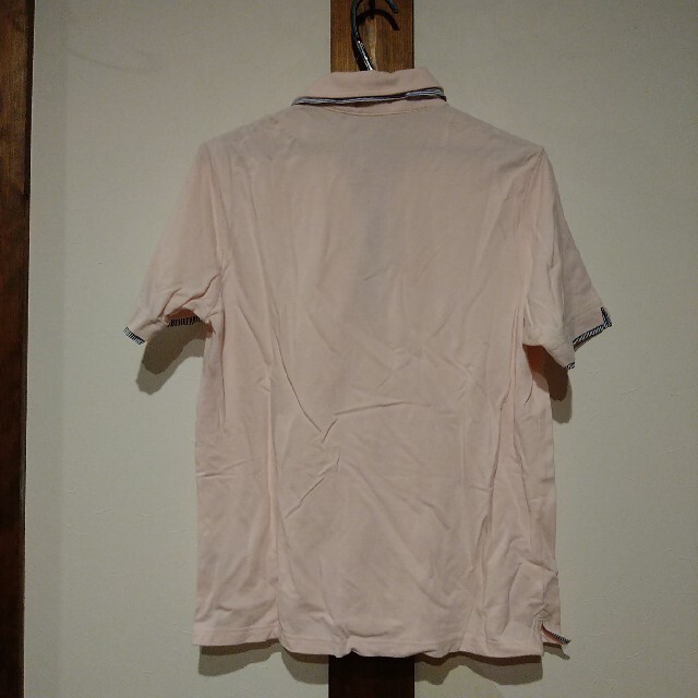 メンズ重ね着風ポロシャツ(Ｍ)　薄ピンク メンズのトップス(ポロシャツ)の商品写真