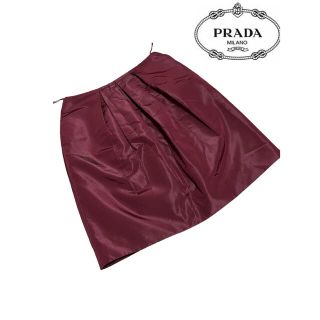 PRADA プラダ　シルク　プリーツ　スカート　38 ワインレッド