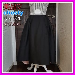 チェスティ(Chesty)の専用♡チェスティ 1 アシンメトリー ブラック ピンク スカート バイカラー(ひざ丈スカート)