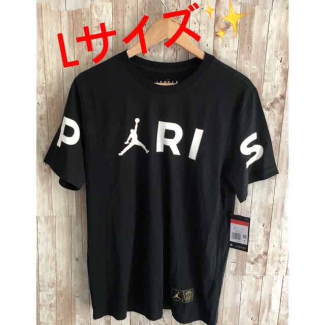 海外並行輸入正規品 ナイキ ジョーダン PSG ビッグロゴ Tシャツ 黒