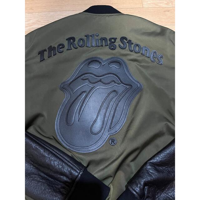 Sophia007様The Rolling Stonesのスカジャン　カーキ メンズのジャケット/アウター(スカジャン)の商品写真