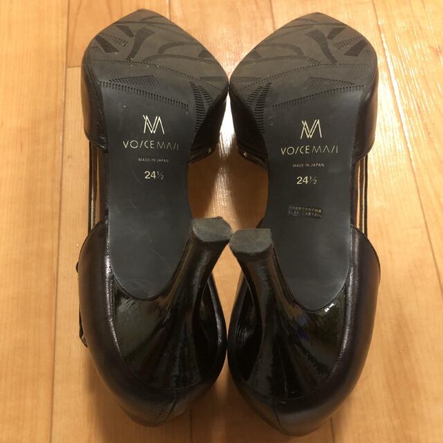 VOICEMAIL(ヴォイスメール)のVOICE MAIL 黒ピンヒールパンプス　24.5cm レディースの靴/シューズ(ハイヒール/パンプス)の商品写真