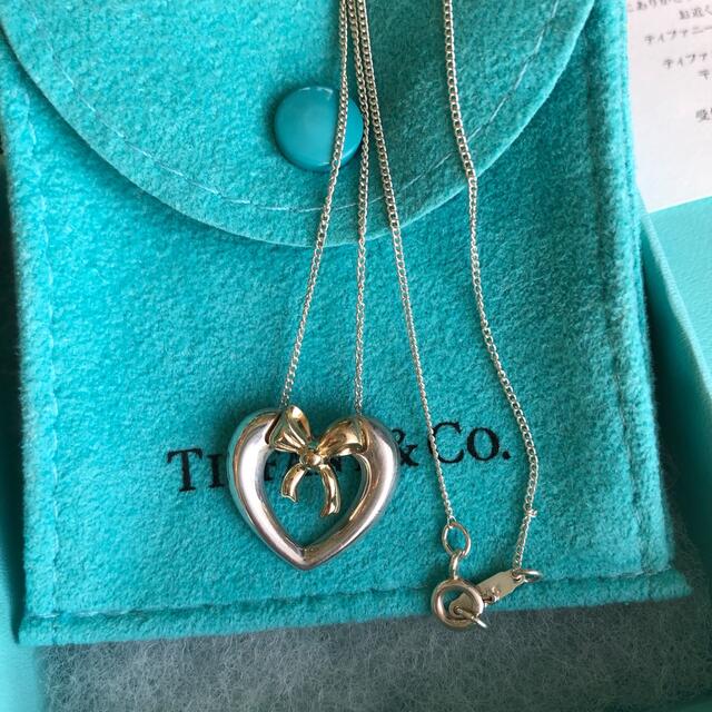 Tiffany & Co. - ティファニー ハートリボンネックレス 925×K18の通販 Tiffany & Co. - ティファニー ハートリボンネックレス 925×K18の通販