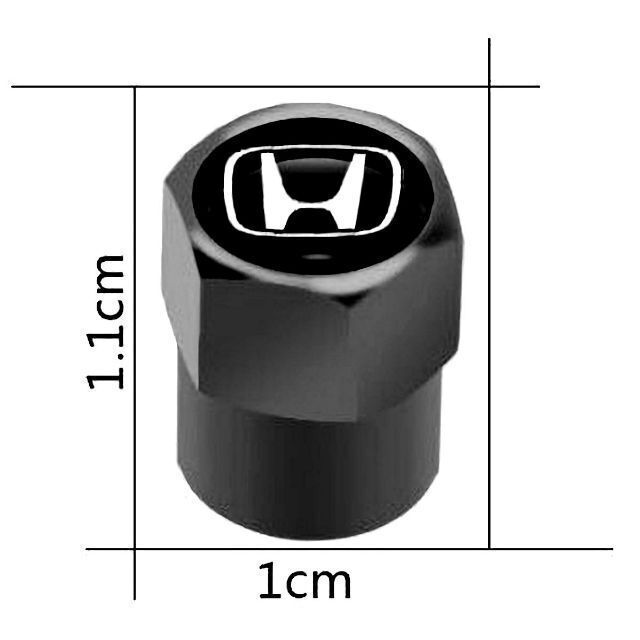 ホンダ(ホンダ)のホンダ タイヤバルブ エアーバルブ キャップ 黒 (4個セット) 自動車/バイクの自動車(ホイール)の商品写真