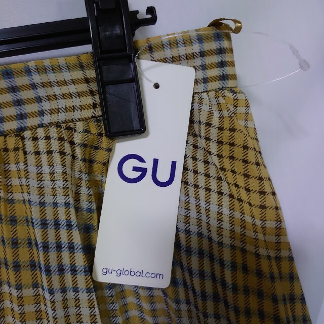 GU プリーツ ロング デザイン スカート チェック柄
