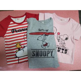 スヌーピー(SNOOPY)のスヌーピーのＴシャツ　３枚　サイズ90(Tシャツ/カットソー)