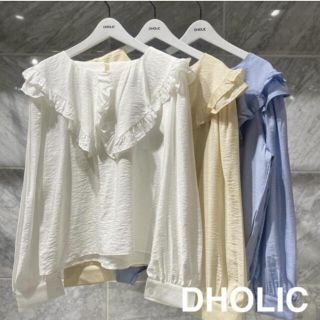 ディーホリック(dholic)の【新品未使用】DHOLIC ビックフリルカラーブラウス　(シャツ/ブラウス(長袖/七分))