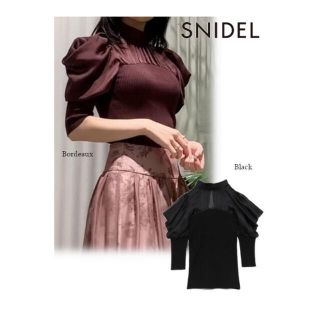 スナイデル(SNIDEL)のSNIDEL スナイデル❤︎ シアーパフスリーブニットトップス(ニット/セーター)