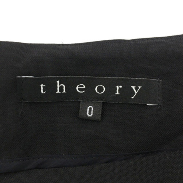 theory(セオリー)のセオリー theory スカート 台形 ミニ タック ウール 無地 0 黒 ブラ レディースのスカート(ミニスカート)の商品写真