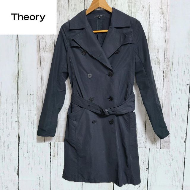Theory(セオリー)春トレンチコート ブラック-