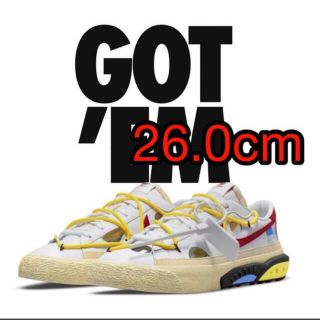 オフホワイト(OFF-WHITE)のNIKE ブレーザーlow x オフホワイト　26㎝(スニーカー)