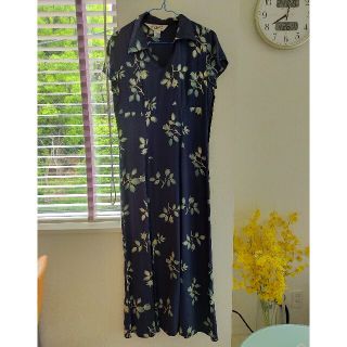 sale【美品】100%シルク　ロングワンピース(ロングワンピース/マキシワンピース)