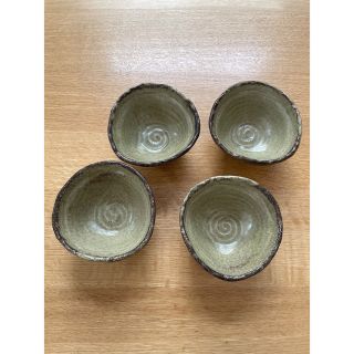 小鉢　作家もの　モスグリーン　4点セット(食器)