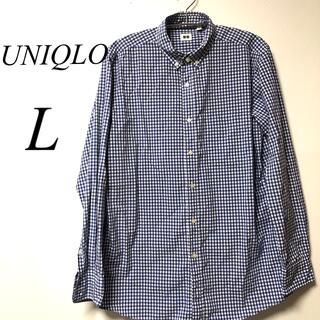 ユニクロ(UNIQLO)のUNIQLO チェックシャツ　メンズ　Lサイズ(シャツ)