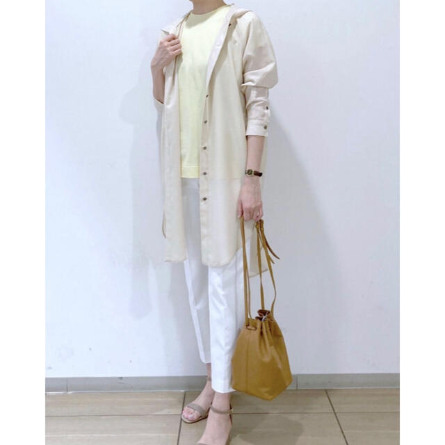 Theory luxe 21aw フード付きチュニックシャツブラウス ベージュ-
