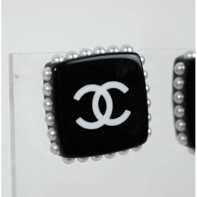 CHANEL - シャネル ピアス ココマーク フェイクパール ブラック 黒