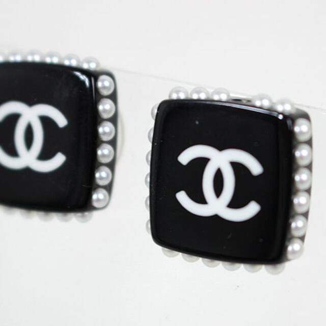 CHANEL - シャネル ピアス ココマーク フェイクパール ブラック 黒