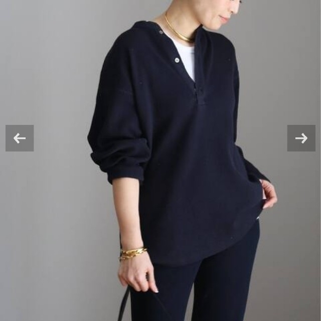 AMERICANA ワッフル ヘンリー ロングスリーブ Tシャツ 【SALE】 3960円